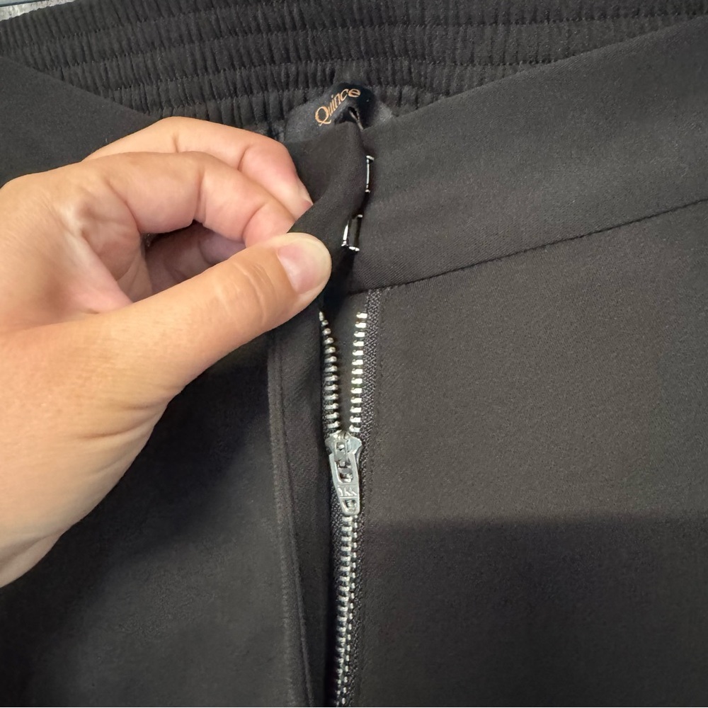 NEW Quince Stretch Crepe Classic Trouser Pants black pockets - Picture 6 of 14